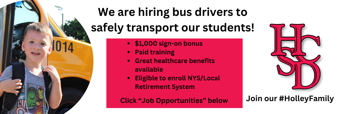 We are hiring bus drivers to safely transport our students