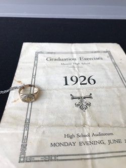 Class ring and graduation program from 1926
