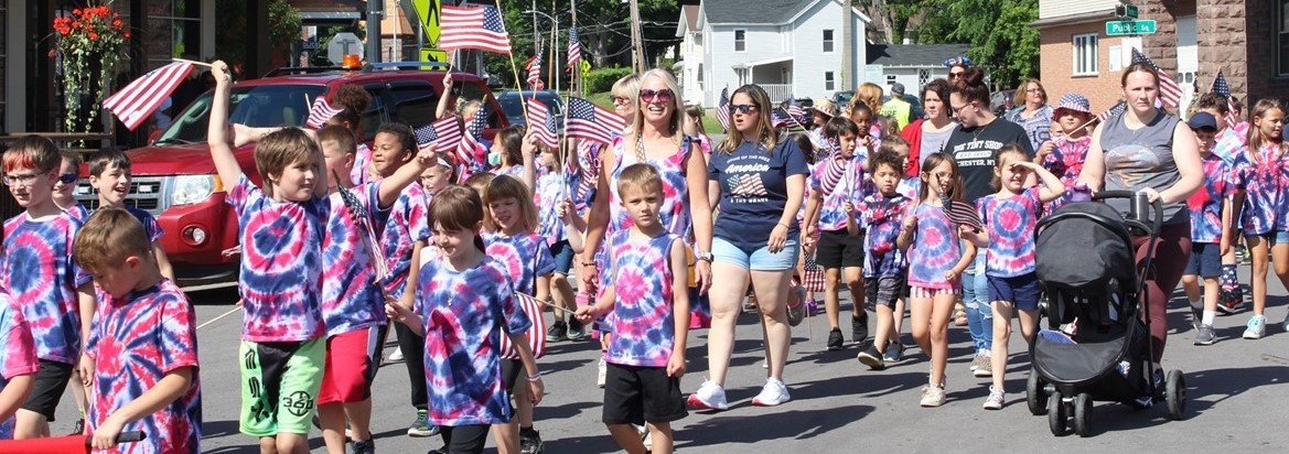 people walking in parade