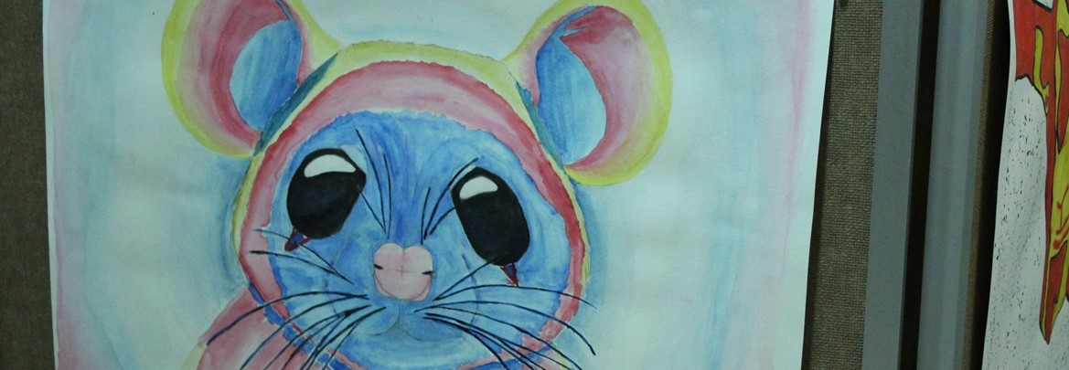 painting of mouse head