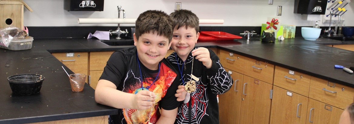 students showing off their project