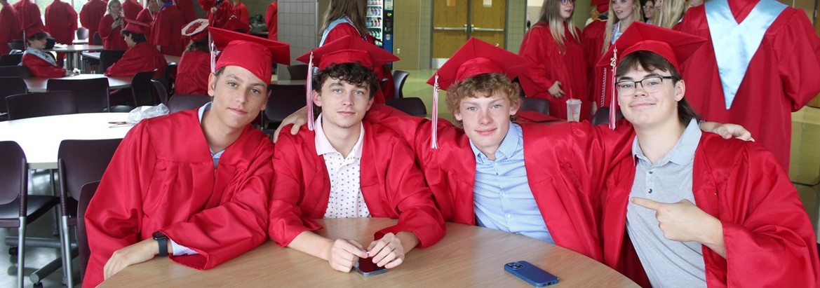 students on graduation day