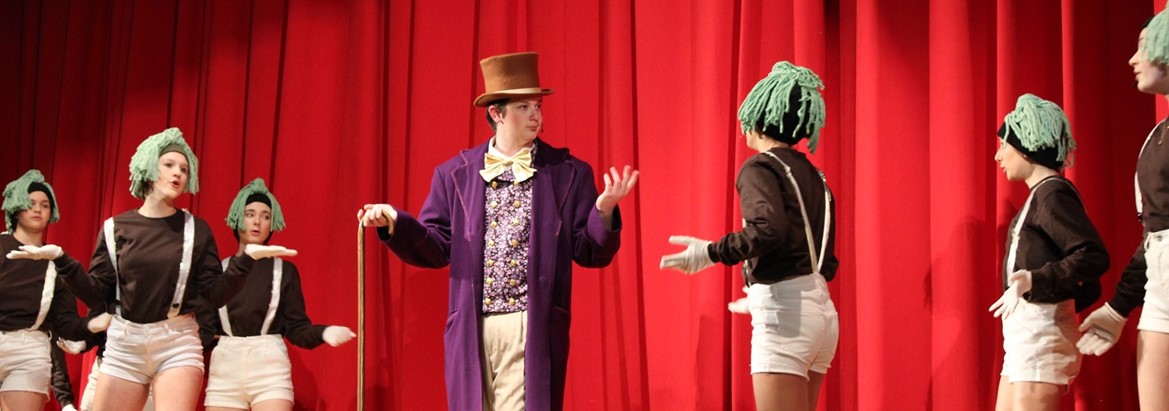 students performing willy wonka