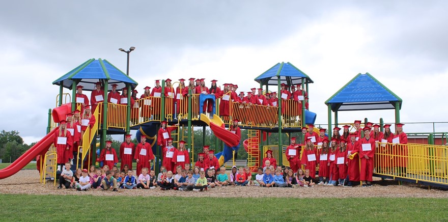 senior class on playground