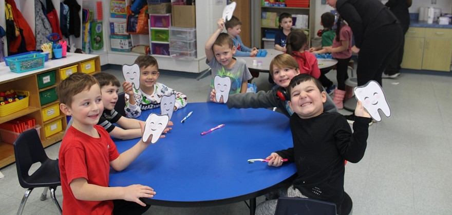 students learning